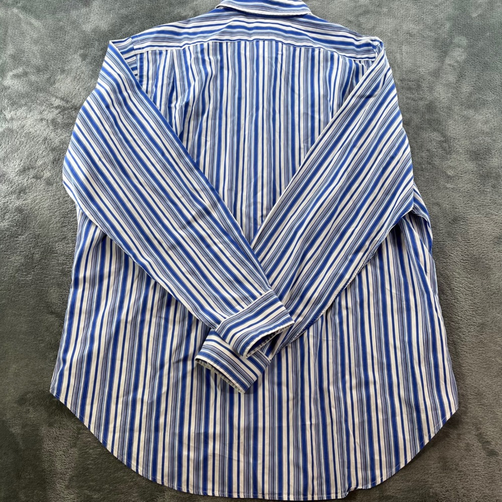 Polo Ralph Lauren Stanton Classic Fit Blue White Striped Button Down Shirt XL - Picture 5 of 5